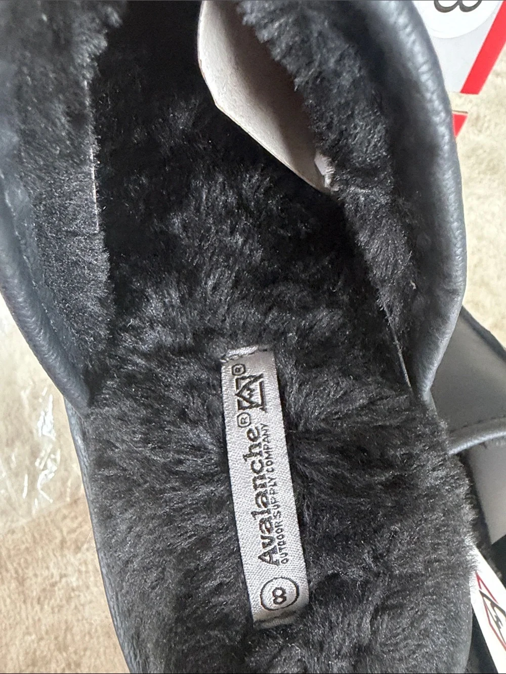 Avalanche Black Faux Leather Men’s Slip-On Slippers